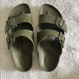Birkenstock Khaki Slide Sandals